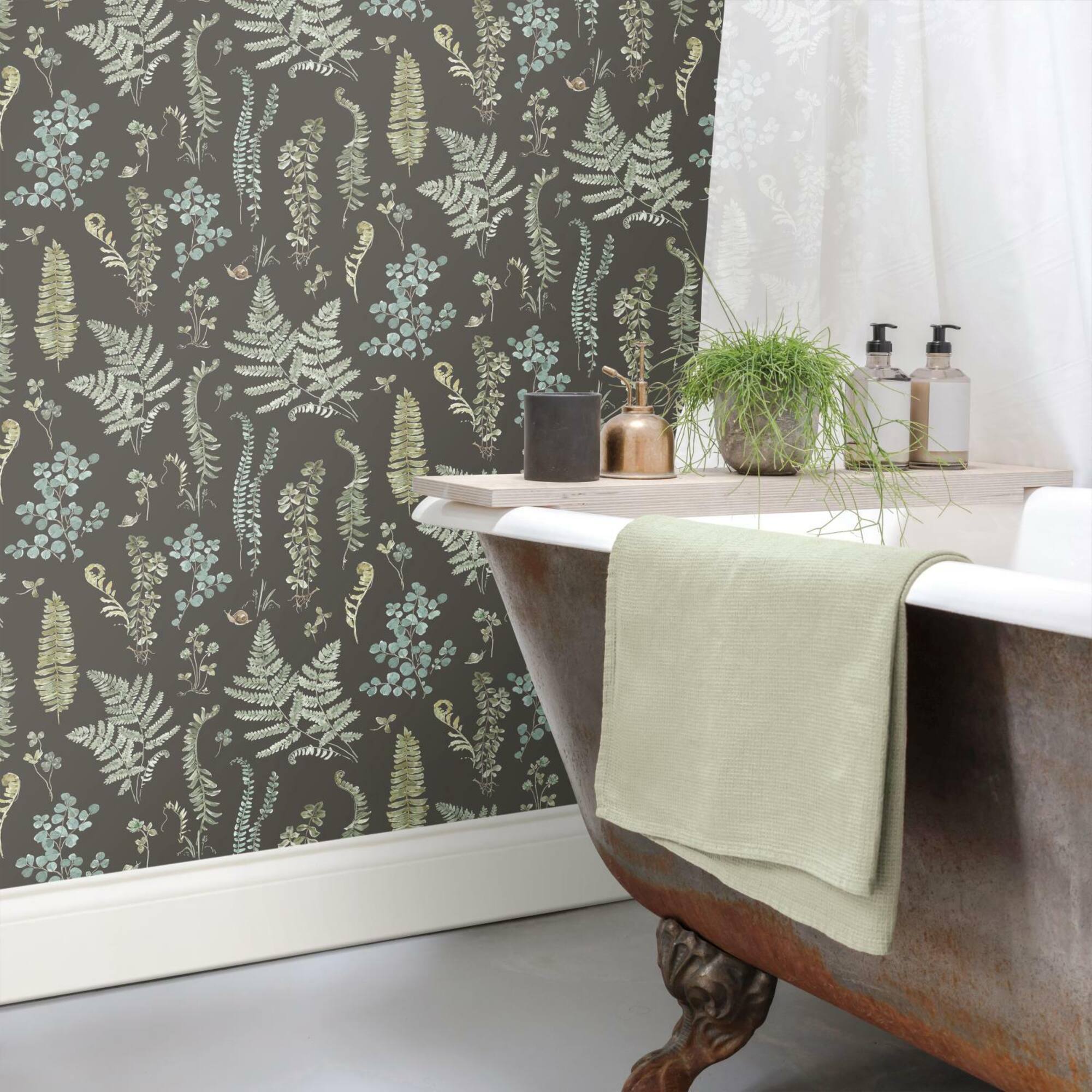 RoomMates Sage Fern Study Peel & Stick Wallpaper